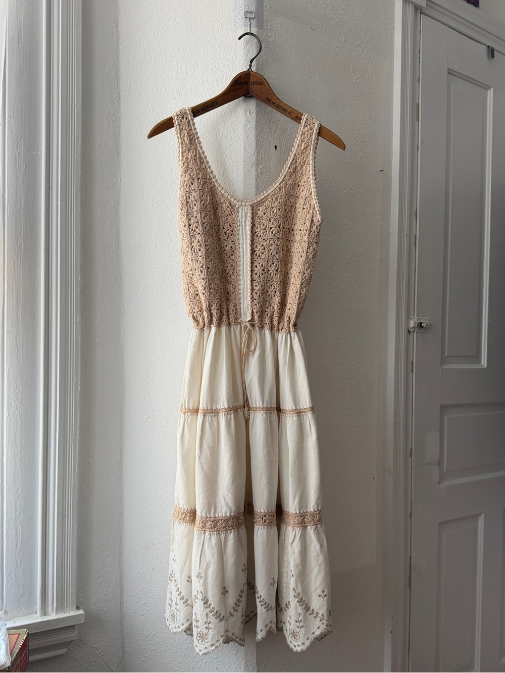 Vintage 70s handmade prairie dress small
